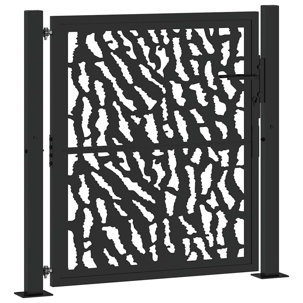 vidaXL Garden Gate Black 105x106 cm Steel Trace Design