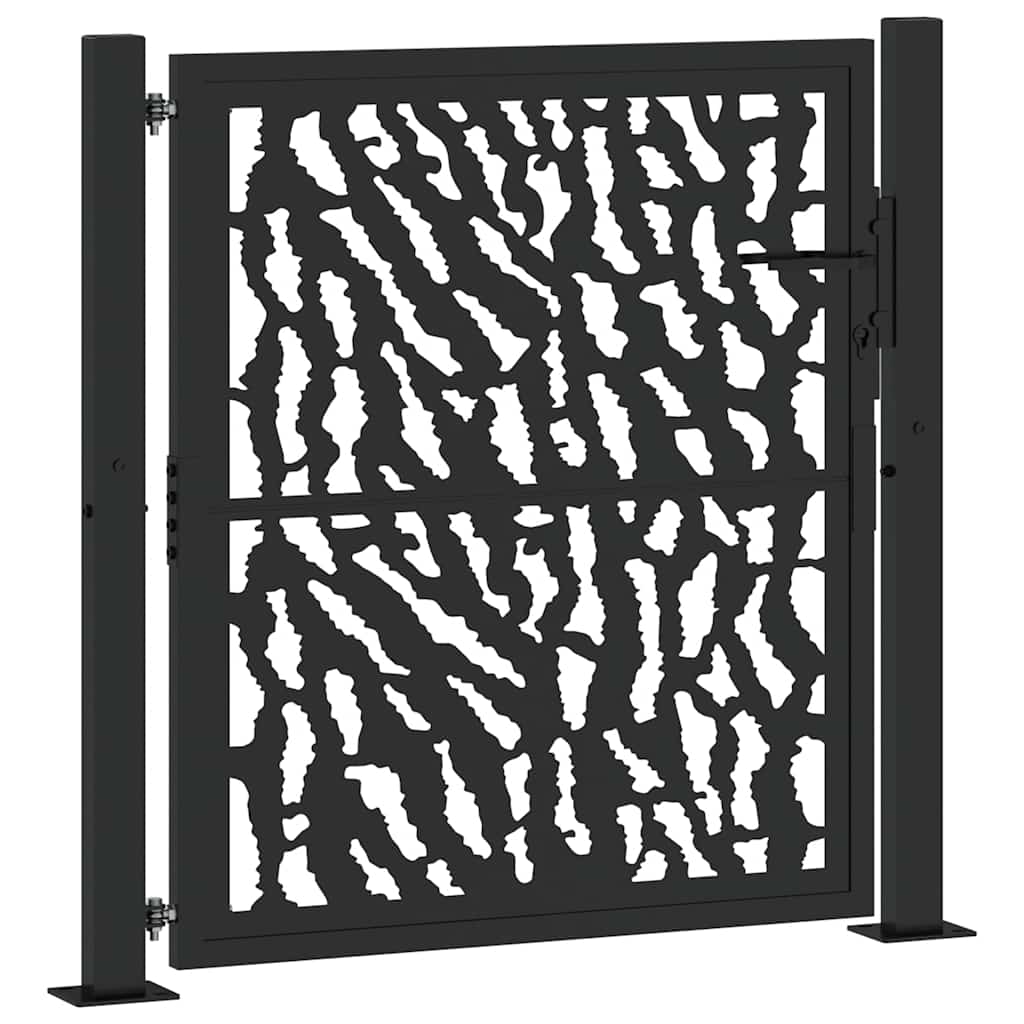 Garden Gate Black 100x100 cm Steel Trace Design