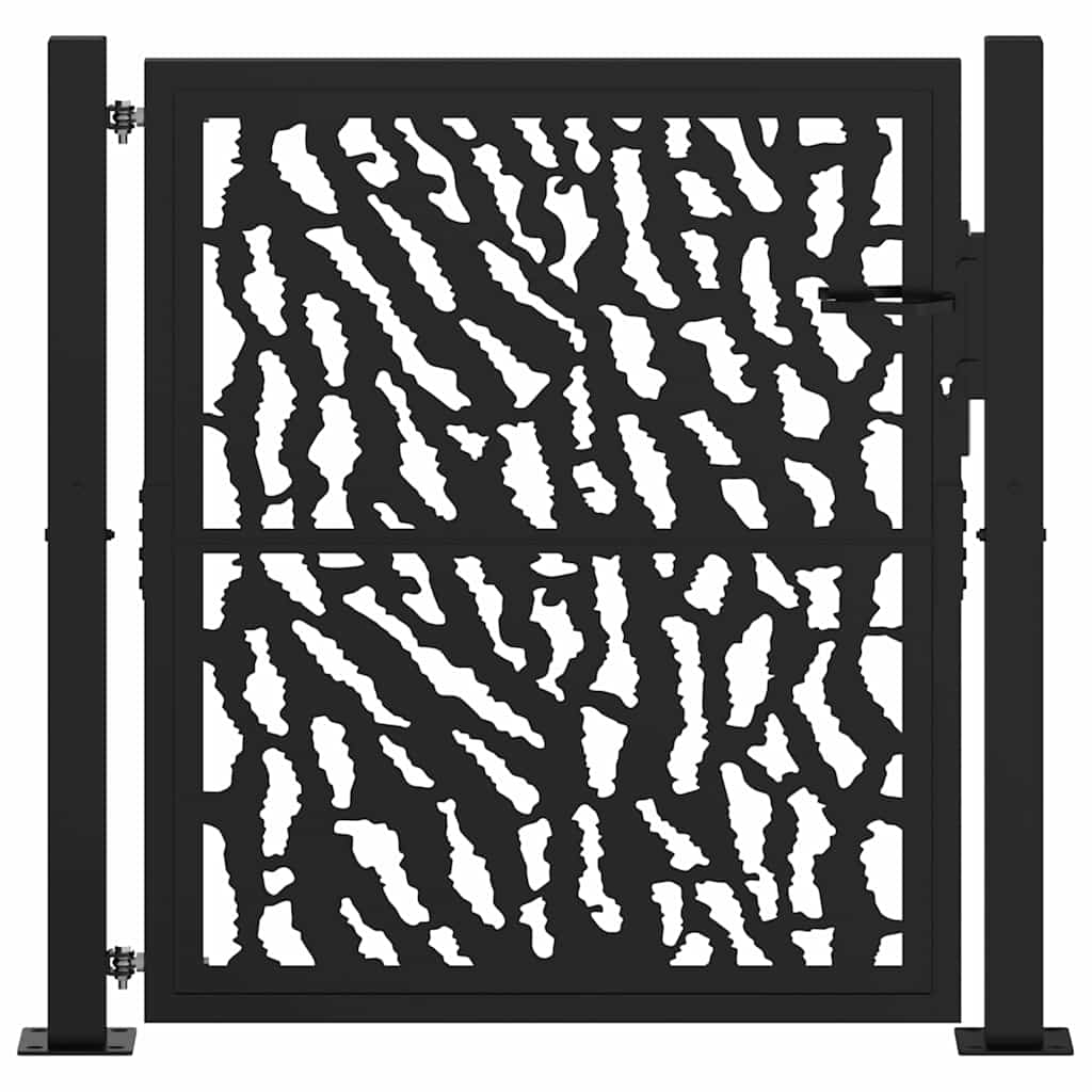 Garden Gate Black 100x100 cm Steel Trace Design