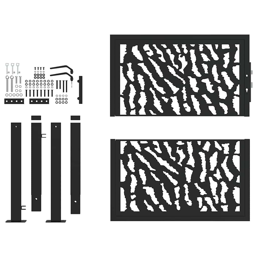 Garden Gate Black 100x100 cm Steel Trace Design