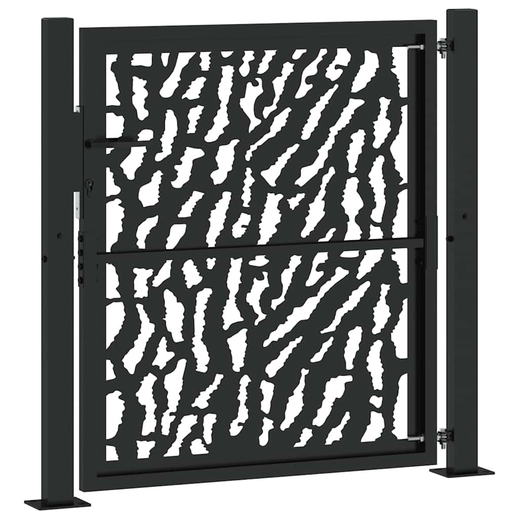 vidaXL Garden Gate Black 105x106 cm Steel Trace Design