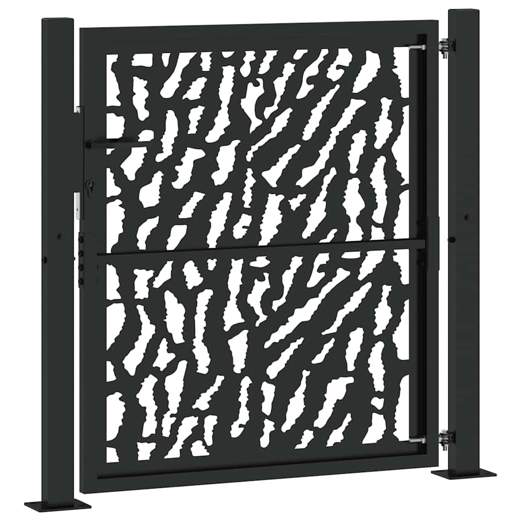 Garden Gate Black 100x100 cm Steel Trace Design
