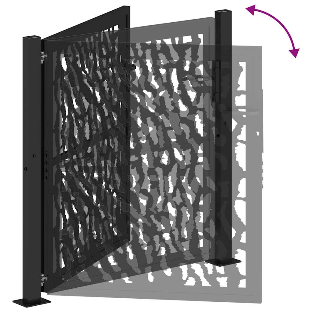 vidaXL Garden Gate Black 105x106 cm Steel Trace Design