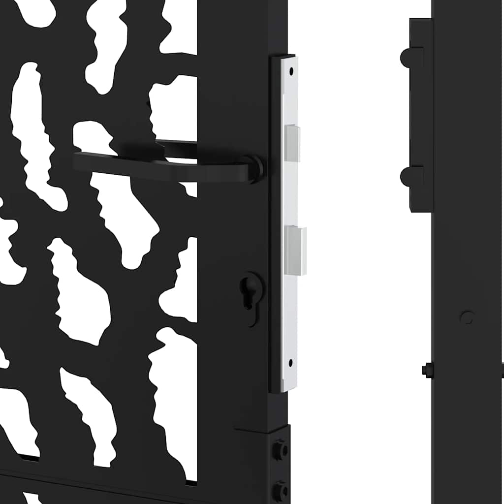 vidaXL Garden Gate Black 105x106 cm Steel Trace Design