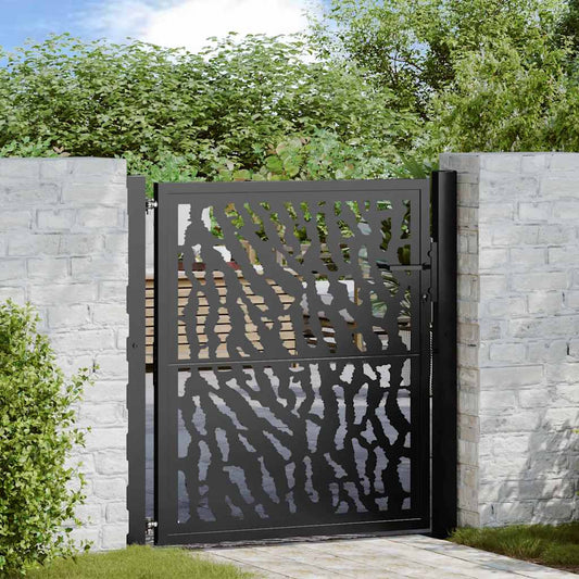 vidaXL Garden Gate Black 105x106 cm Steel Trace Design