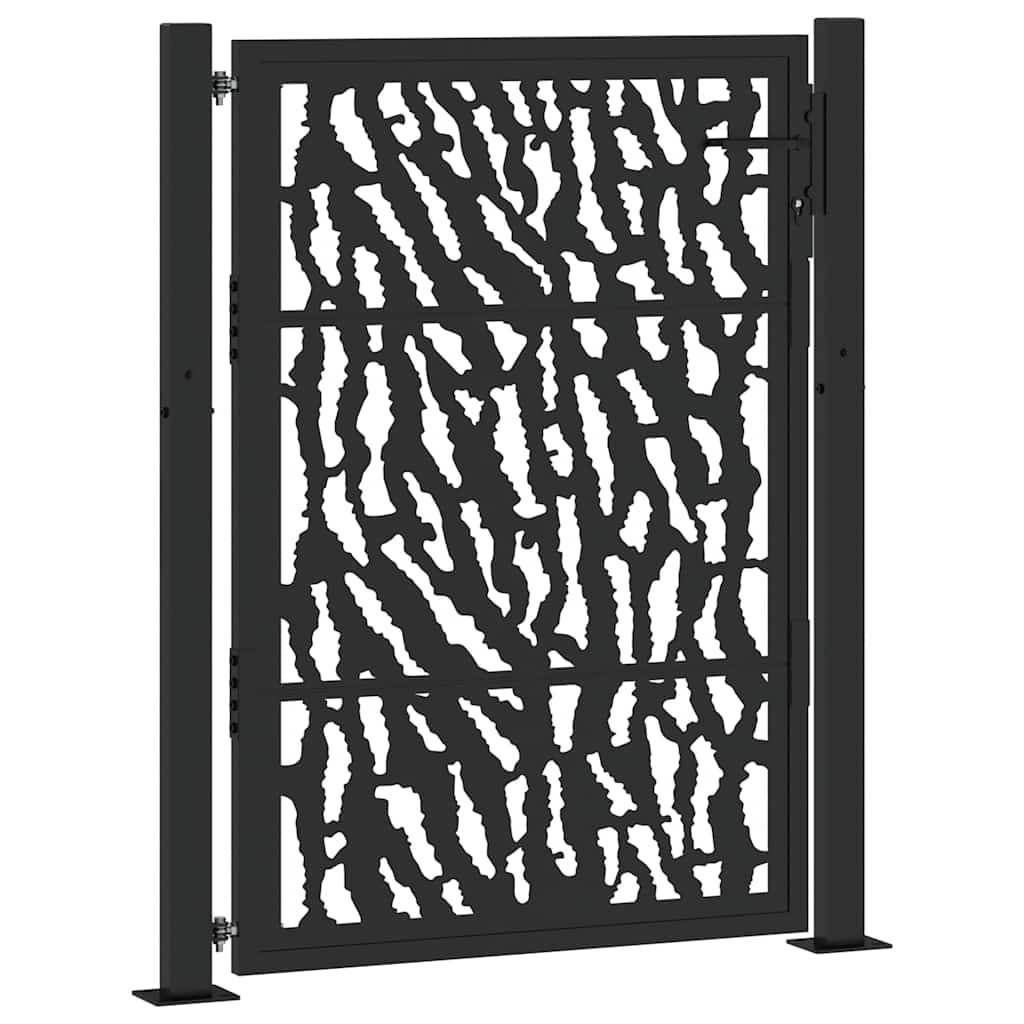 vidaXL Garden Gate Black 105x130 cm Steel Trace Design