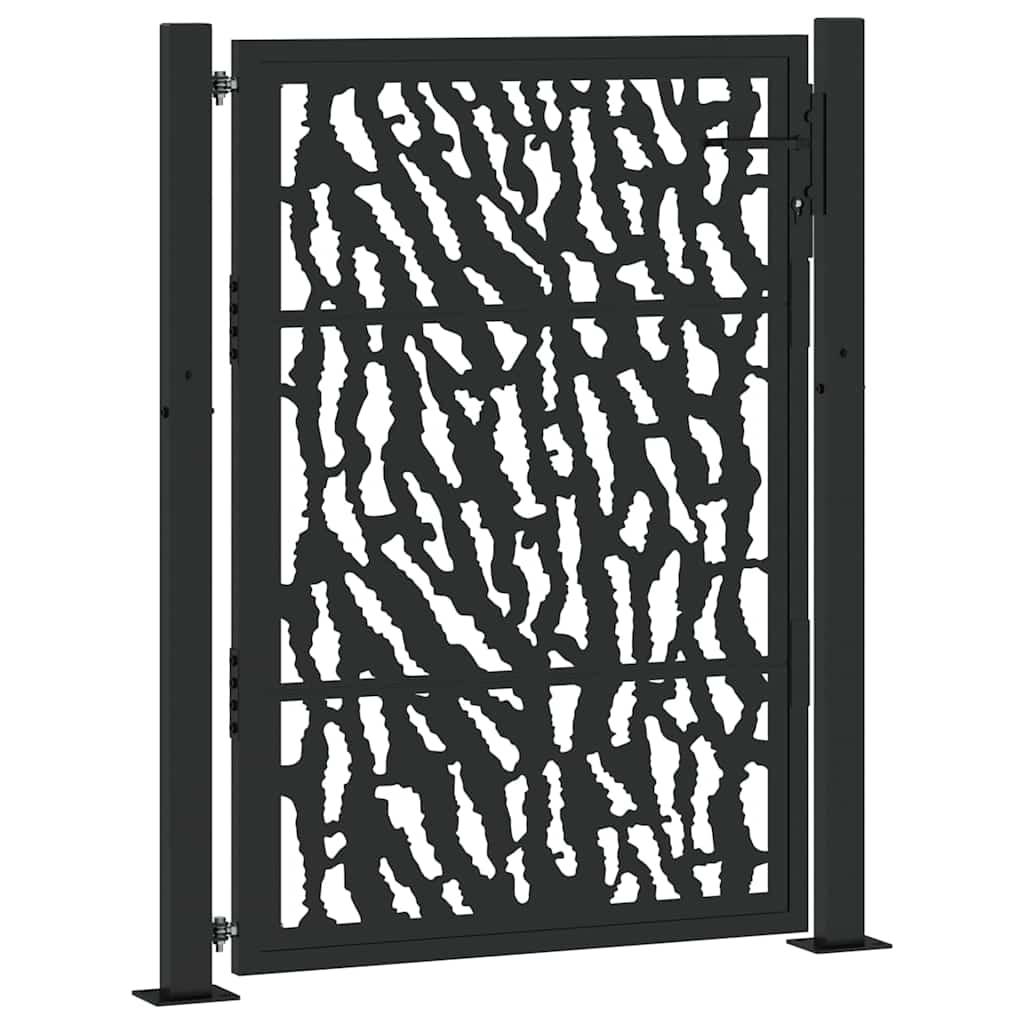 Garden Gate Black 100x125 cm Steel Trace Design