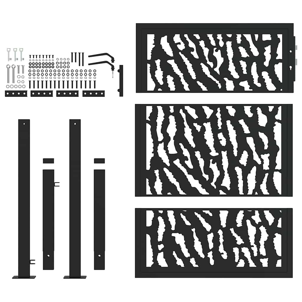 Garden Gate Black 100x125 cm Steel Trace Design