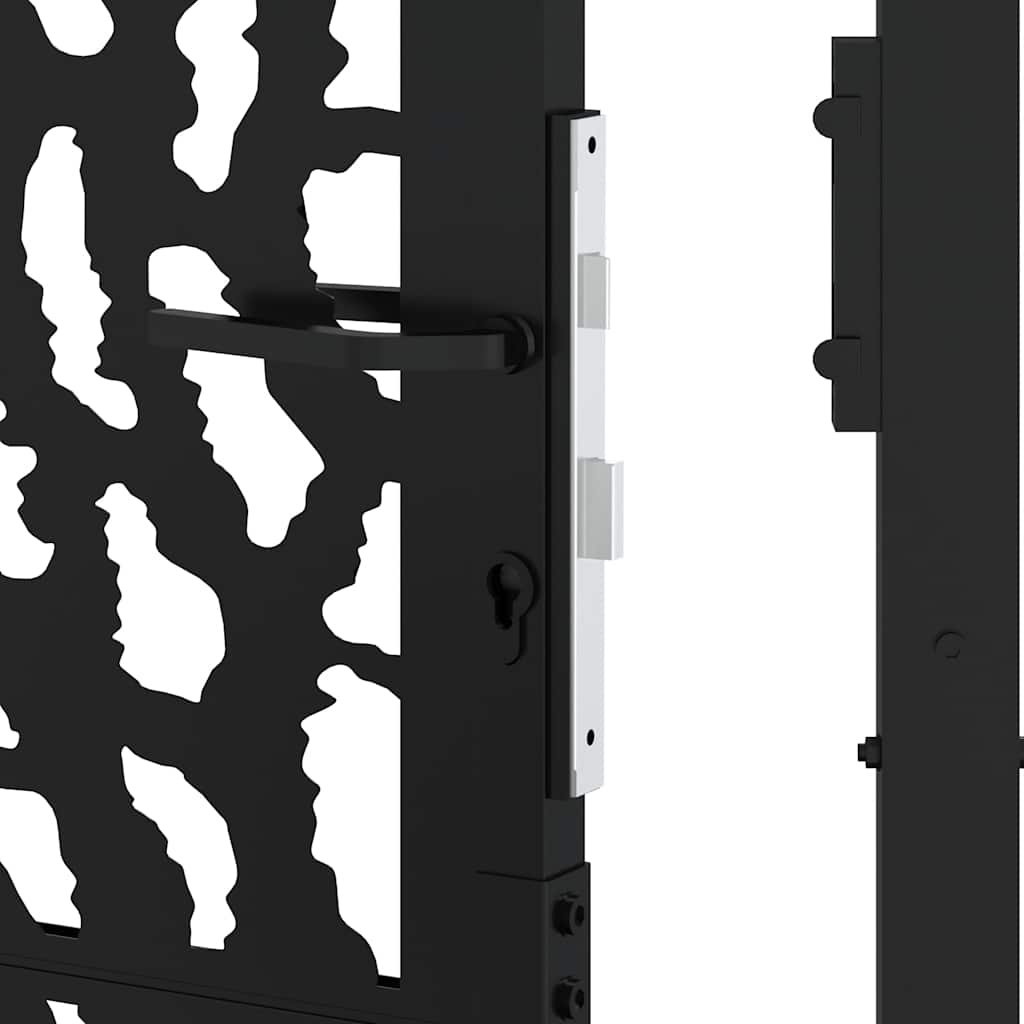 vidaXL Garden Gate Black 105x130 cm Steel Trace Design