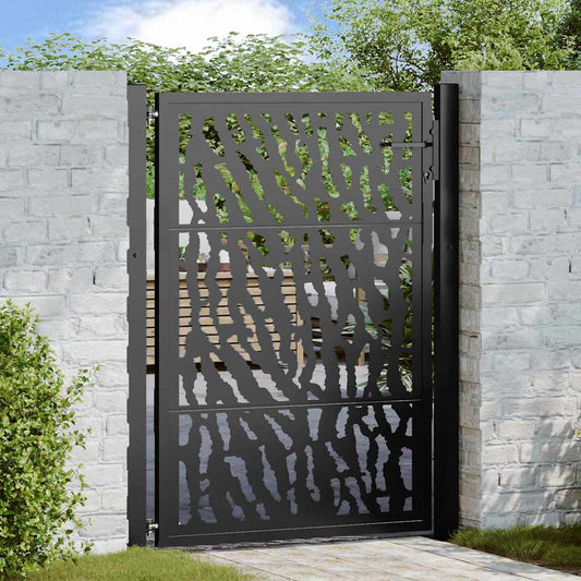 Garden Gate Black 100x125 cm Steel Trace Design