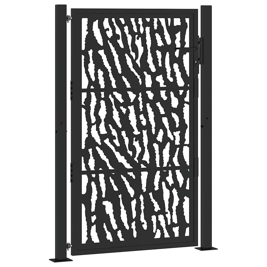 vidaXL Garden Gate Black 105x155 cm Steel Trace Design