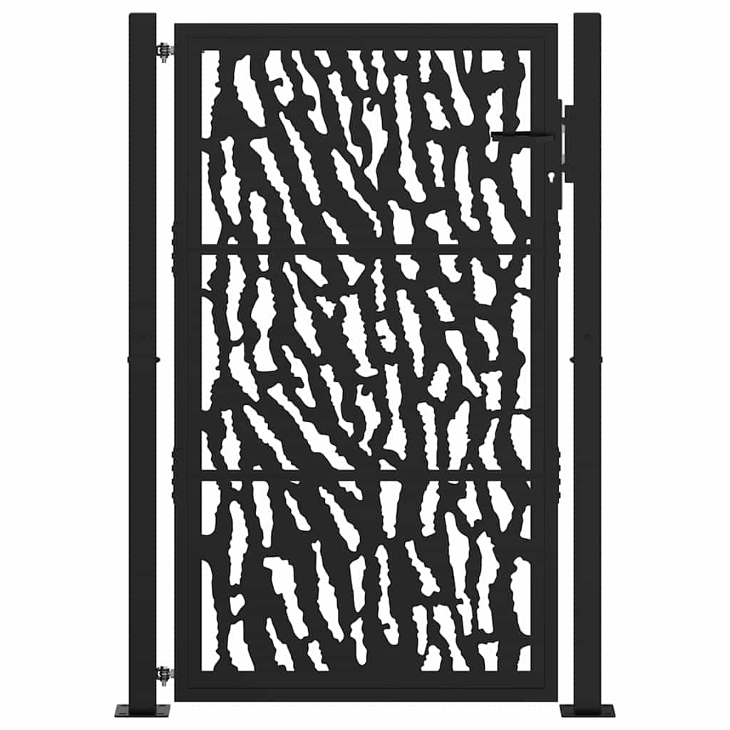 vidaXL Garden Gate Black 105x155 cm Steel Trace Design