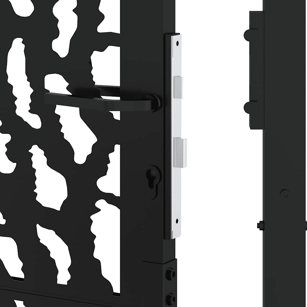 vidaXL Garden Gate Black 105x155 cm Steel Trace Design