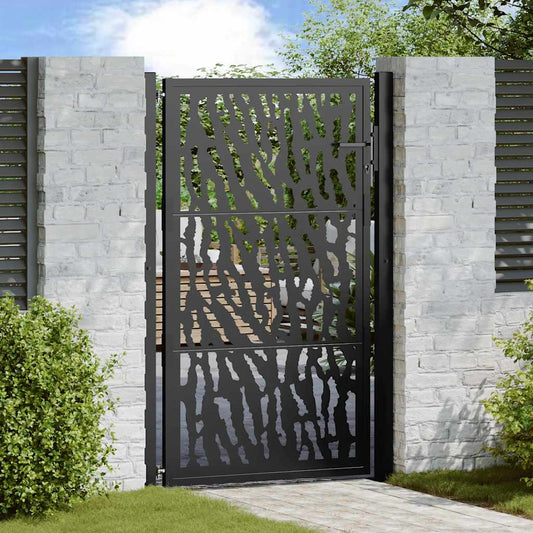 Garden Gate Black 100x150 cm Steel Trace Design