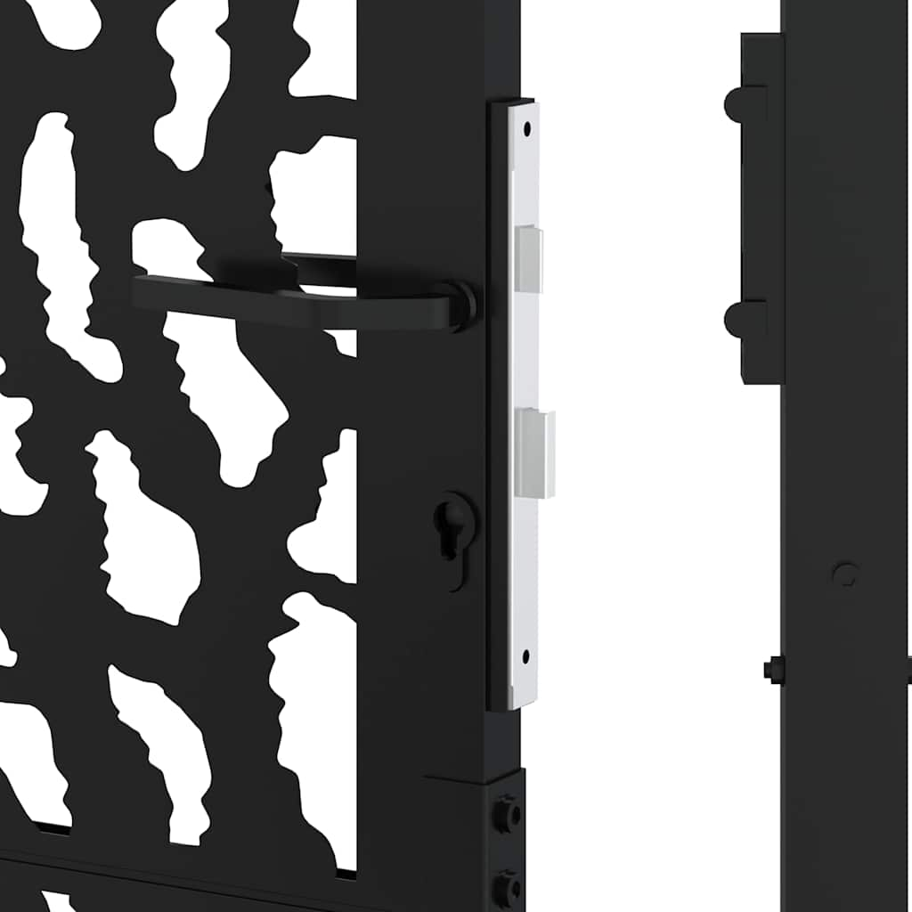 vidaXL Garden Gate Black 105x180 cm Steel Trace Design