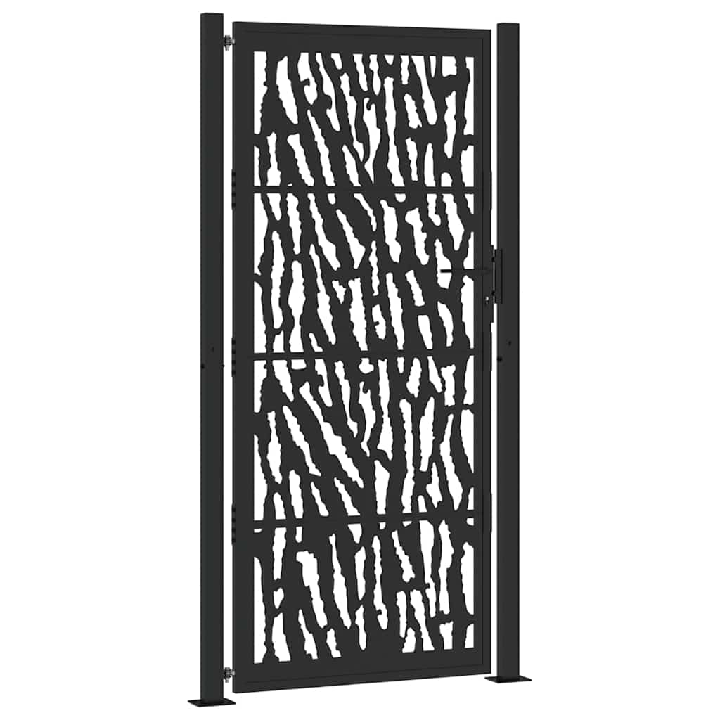 Garden Gate Black 100x200 cm Steel Trace Design
