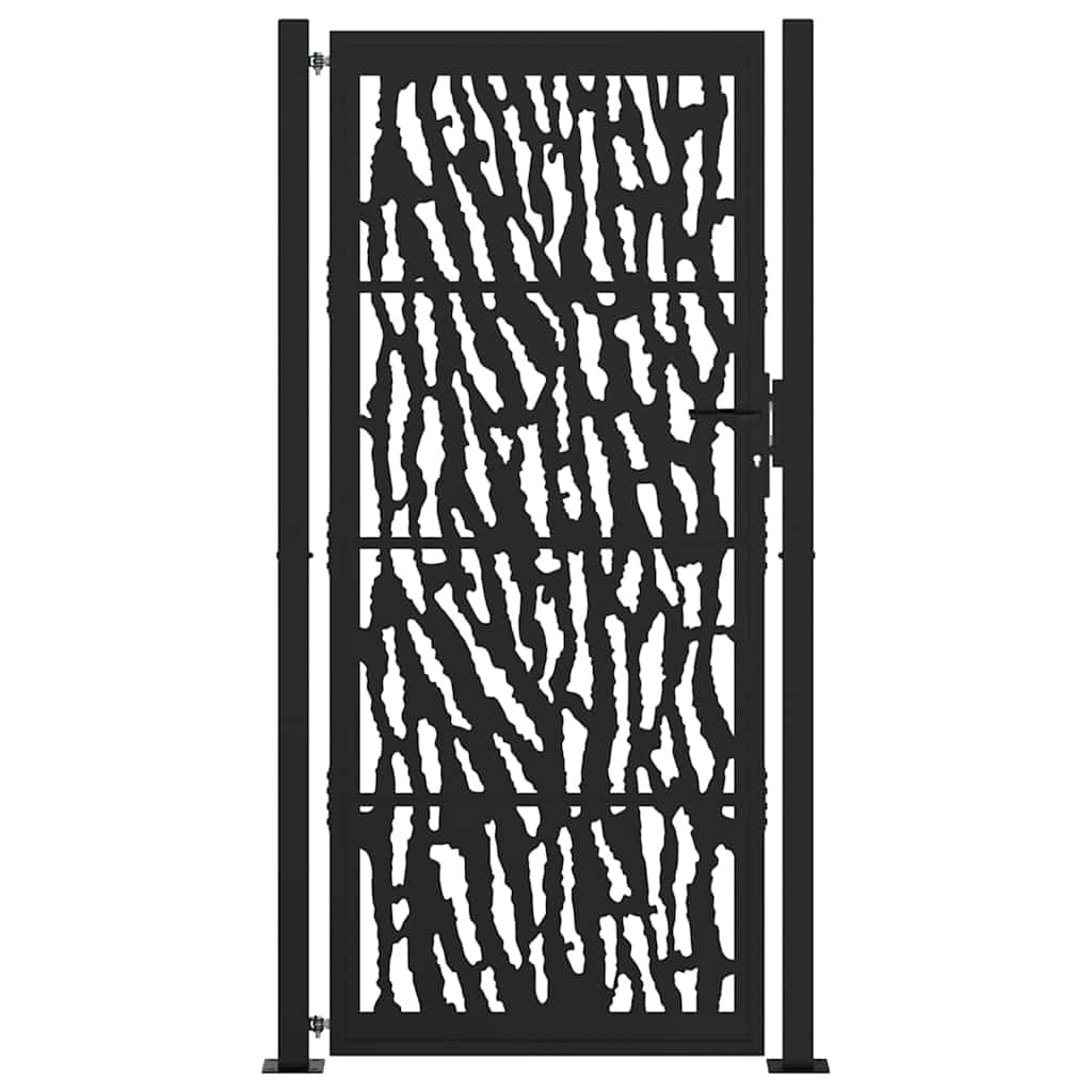 vidaXL Garden Gate Black 105x205 cm Steel Trace Design