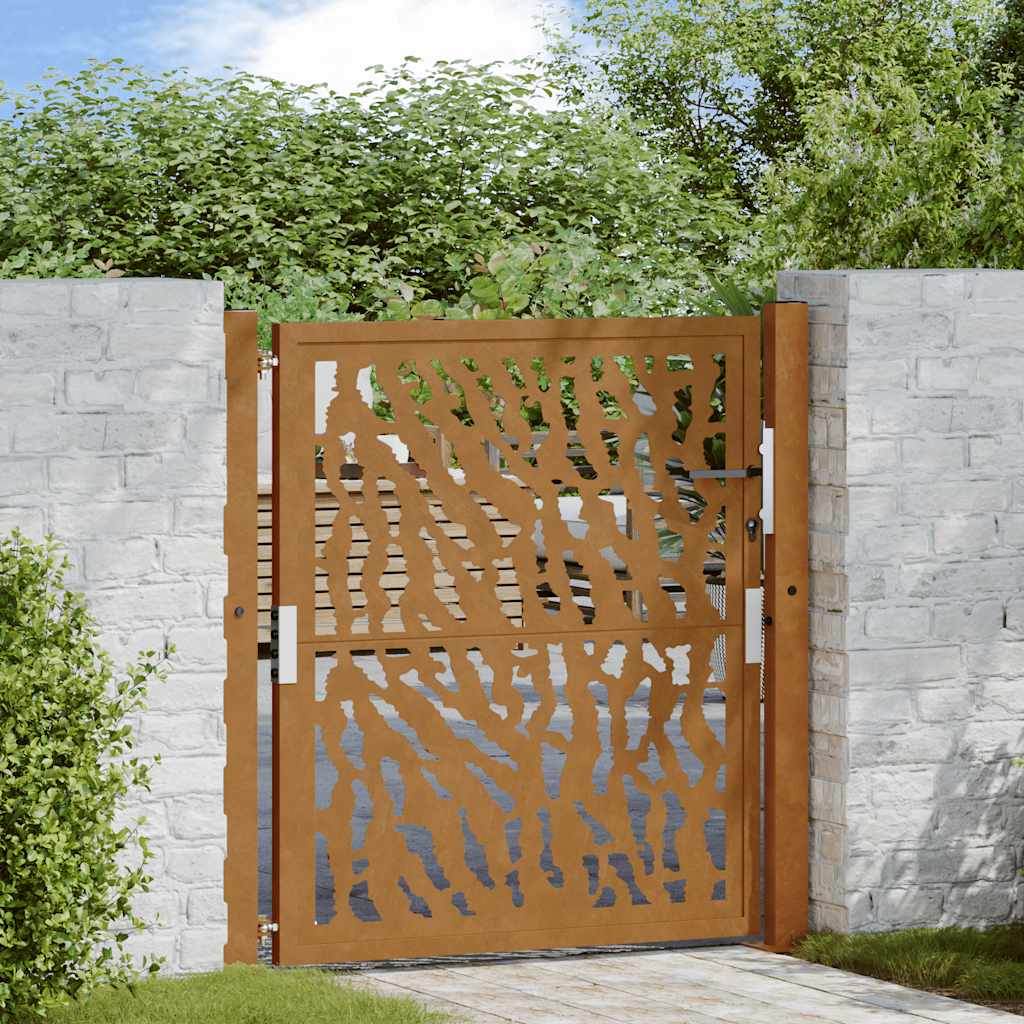 vidaXL Garden Gate 105x105 cm Weathering Steel Trace Design