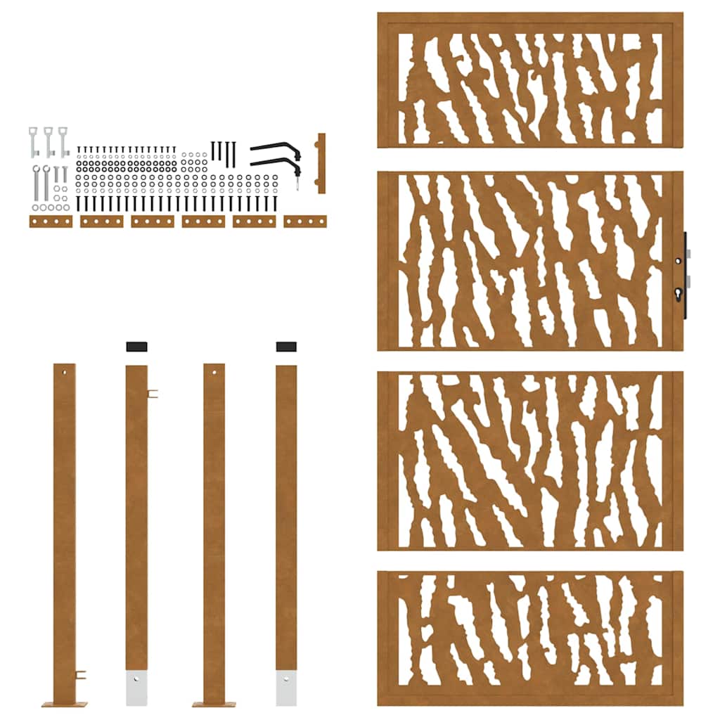 Garden Gate 100x175 cm Weathering Steel Trace Design