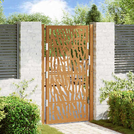 vidaXL Garden Gate 105x180 cm Weathering Steel Trace Design