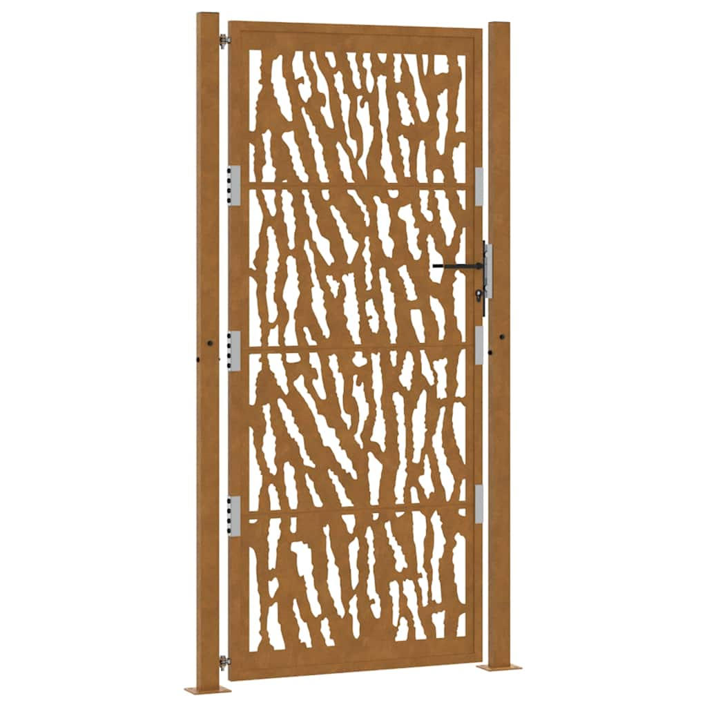 vidaXL Garden Gate 105x205 cm Weathering Steel Trace Design