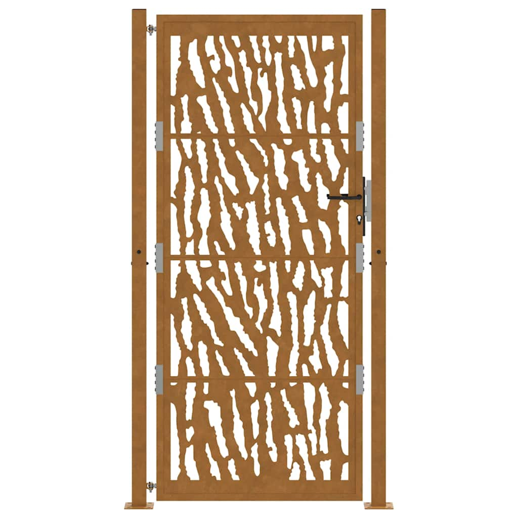 vidaXL Garden Gate 105x205 cm Weathering Steel Trace Design