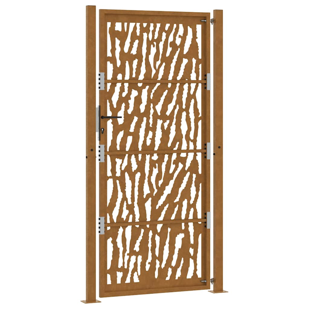 vidaXL Garden Gate 105x205 cm Weathering Steel Trace Design