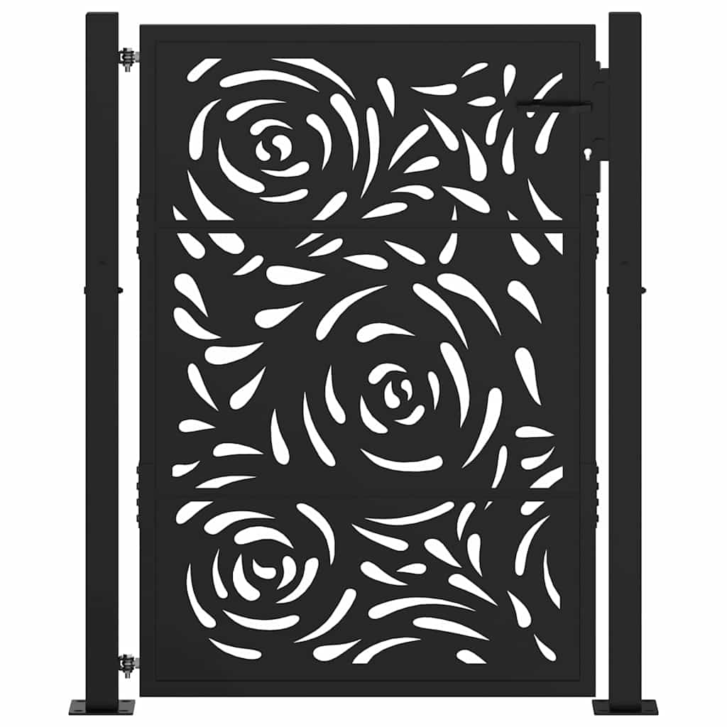 Garden Gate Black 100x125 cm Steel Flame Design