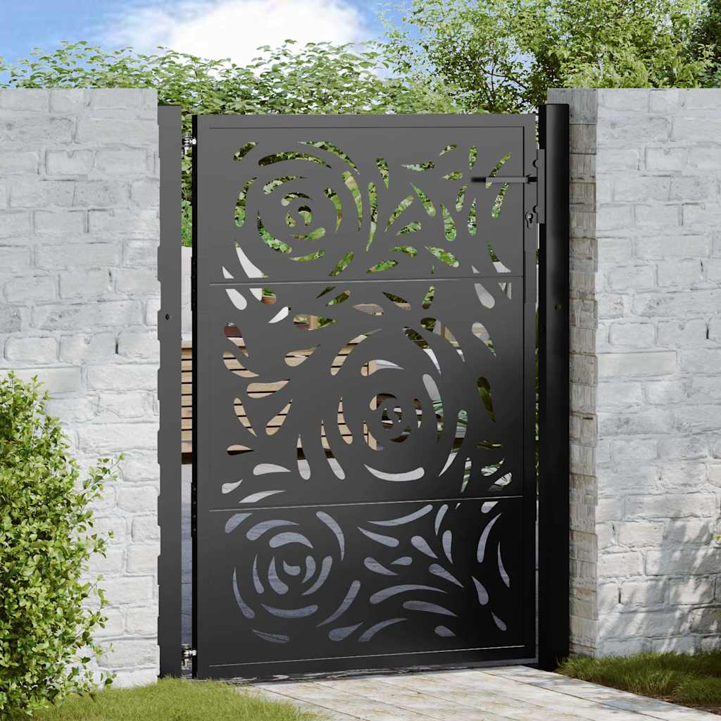 Garden Gate Black 100x125 cm Steel Flame Design