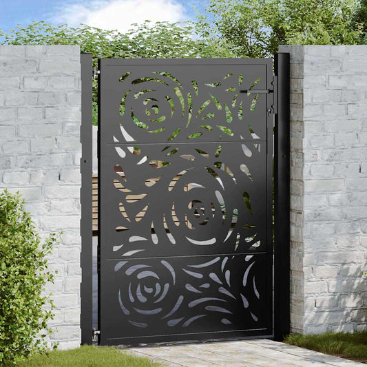 Garden Gate Black 100x125 cm Steel Flame Design