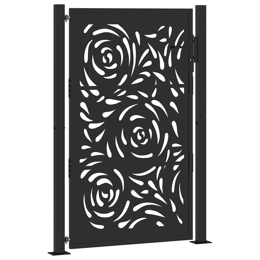 Garden Gate Black 100x150 cm Steel Flame Design