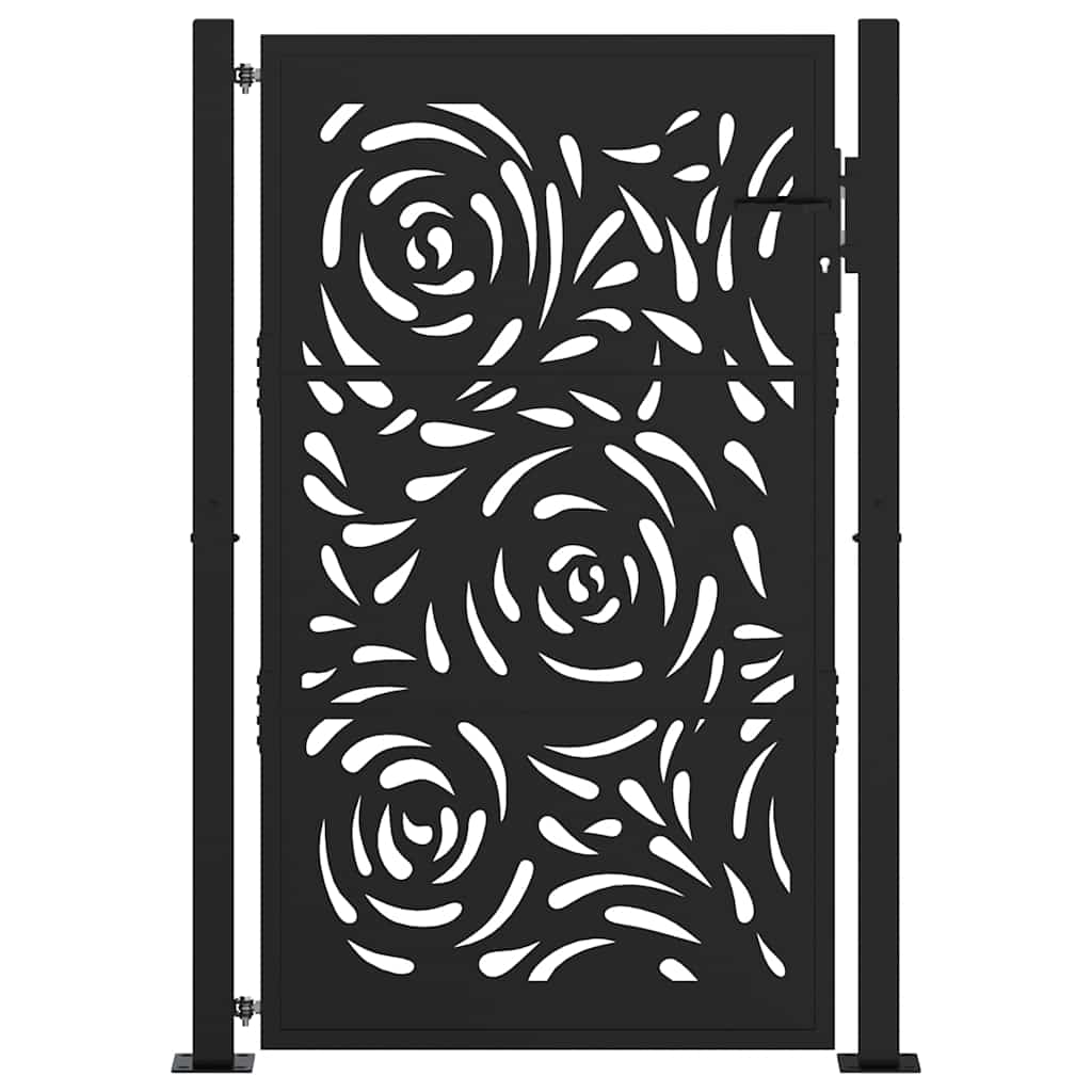Garden Gate Black 100x150 cm Steel Flame Design