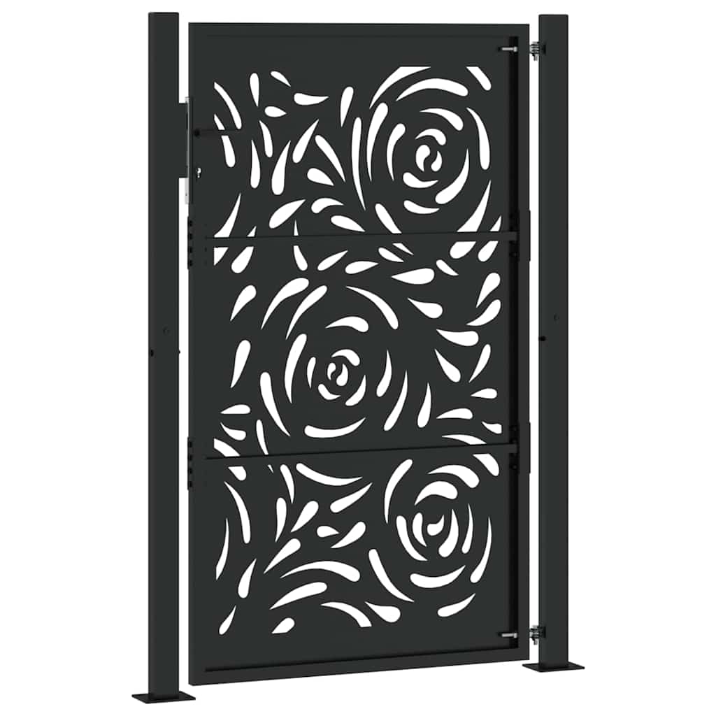 Garden Gate Black 100x150 cm Steel Flame Design