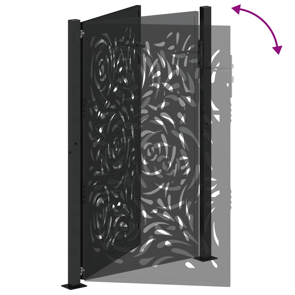 Garden Gate Black 100x150 cm Steel Flame Design