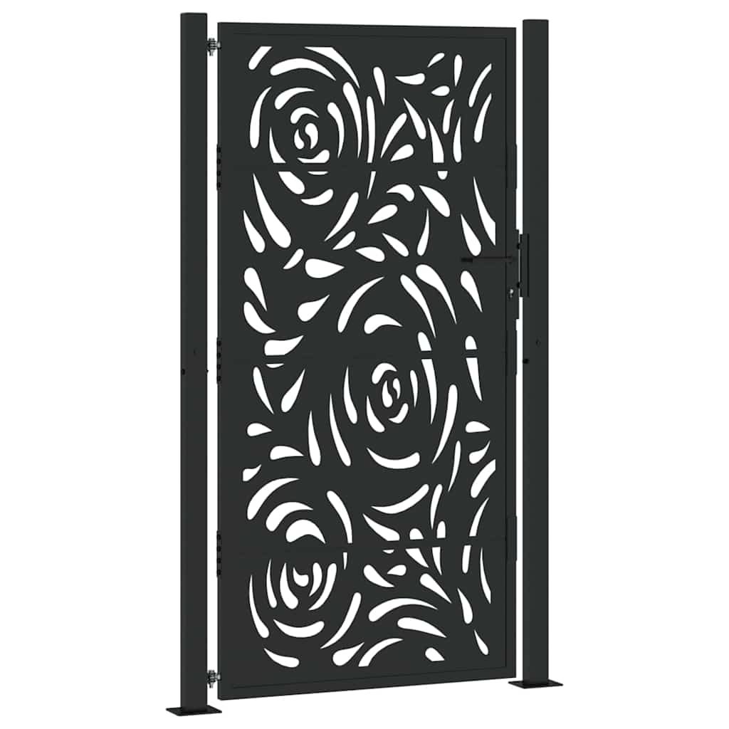 Garden Gate Black 100x175 cm Steel Flame Design