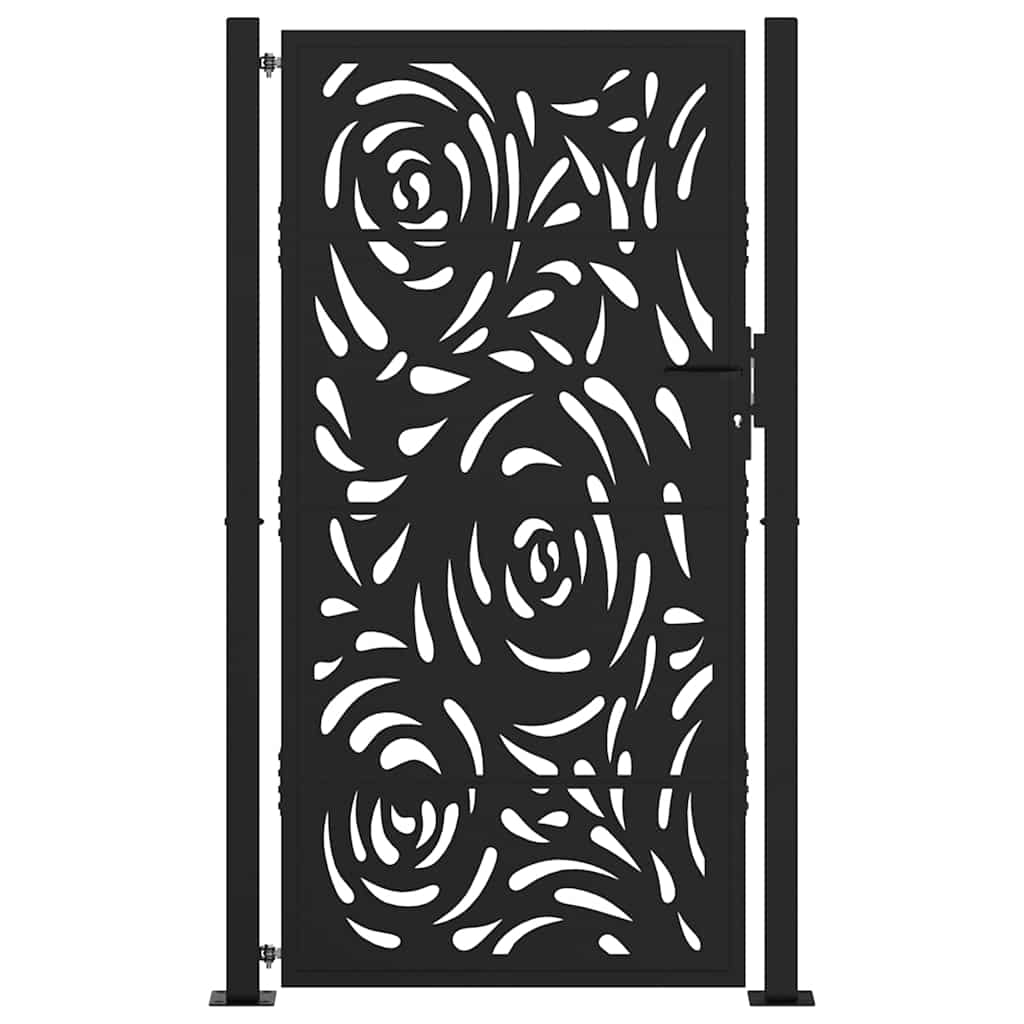 Garden Gate Black 100x175 cm Steel Flame Design