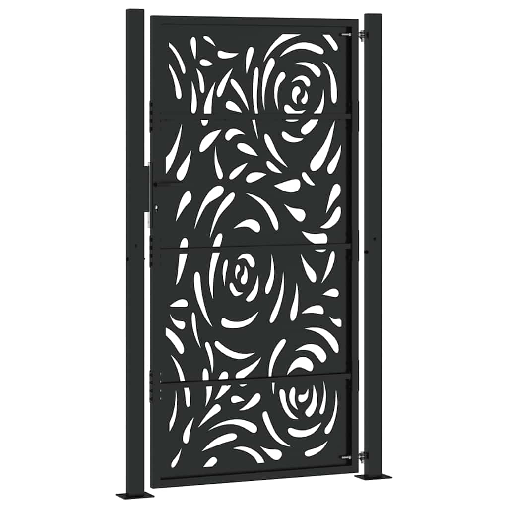 Garden Gate Black 100x175 cm Steel Flame Design