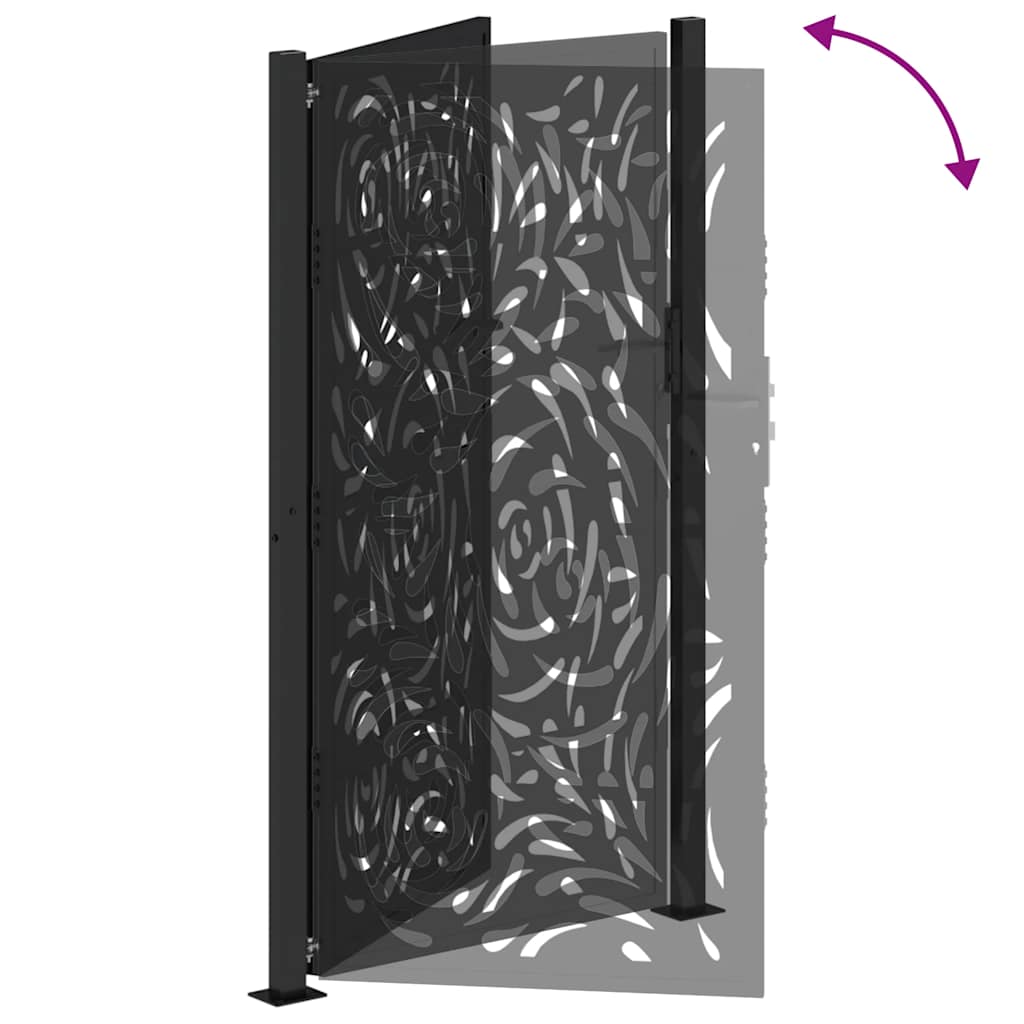 Garden Gate Black 100x175 cm Steel Flame Design