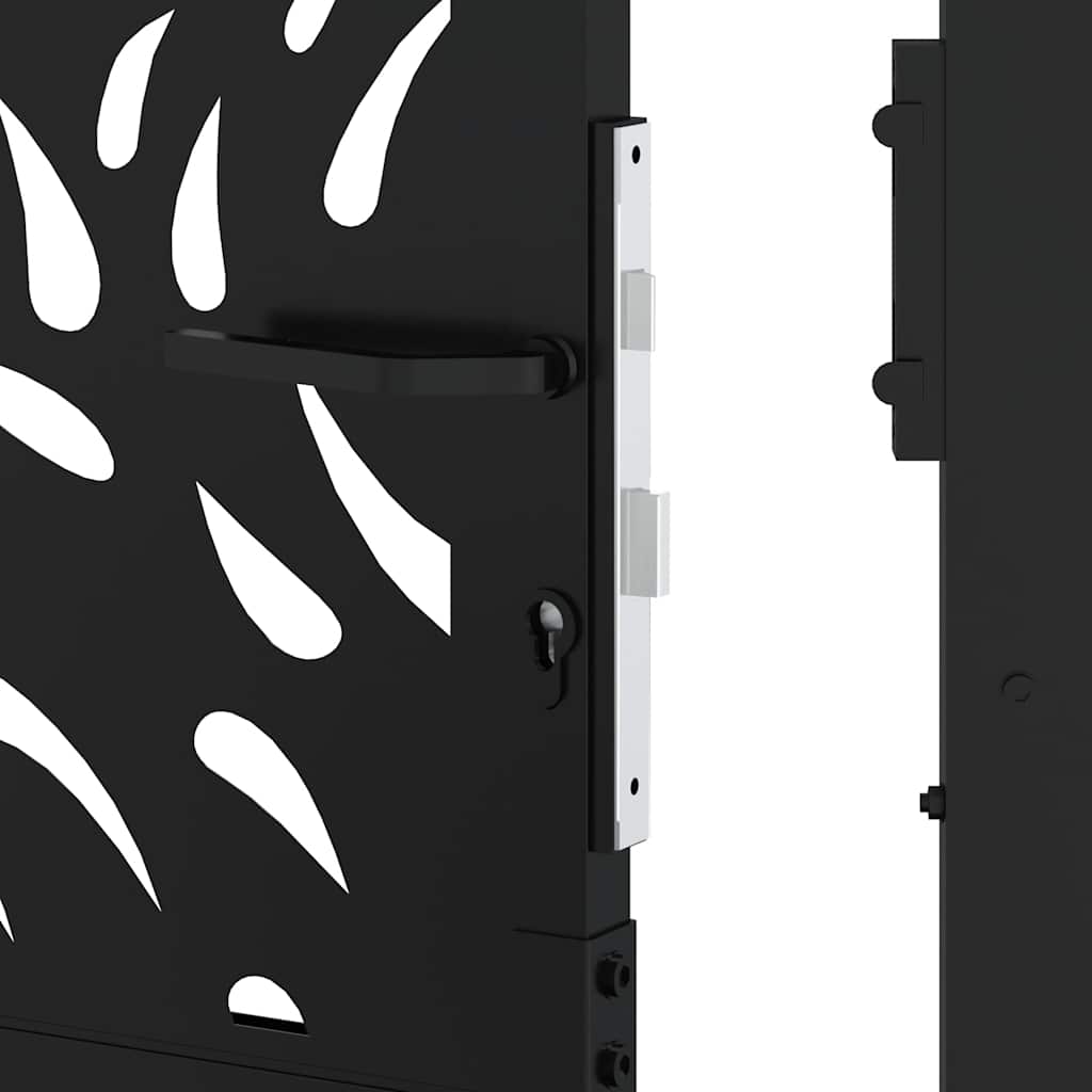 Garden Gate Black 100x175 cm Steel Flame Design