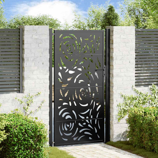 Garden Gate Black 100x175 cm Steel Flame Design