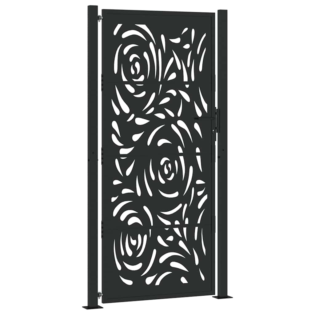 Garden Gate Black 100x200 cm Steel Flame Design