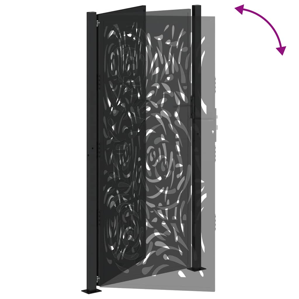 Garden Gate Black 100x200 cm Steel Flame Design