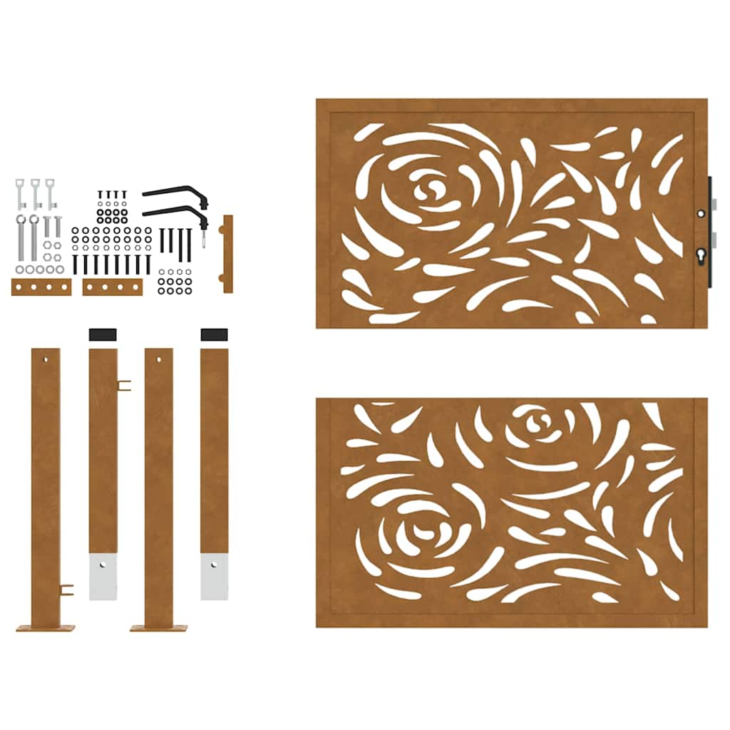 Garden Gate 100x100 cm Weathering Steel Flame Design