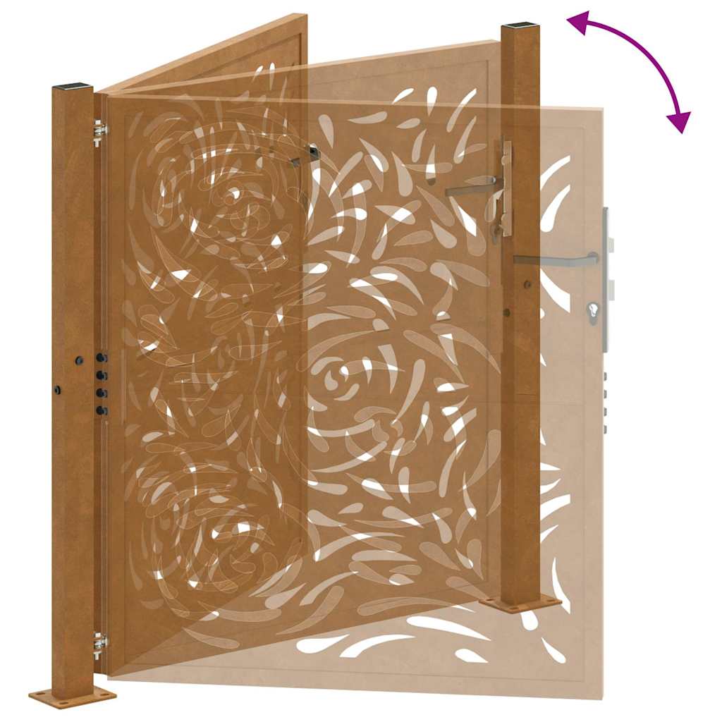 Garden Gate 100x100 cm Weathering Steel Flame Design