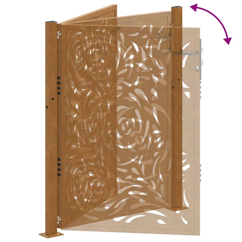 Garden Gate 100x125 cm Weathering Steel Flame Design