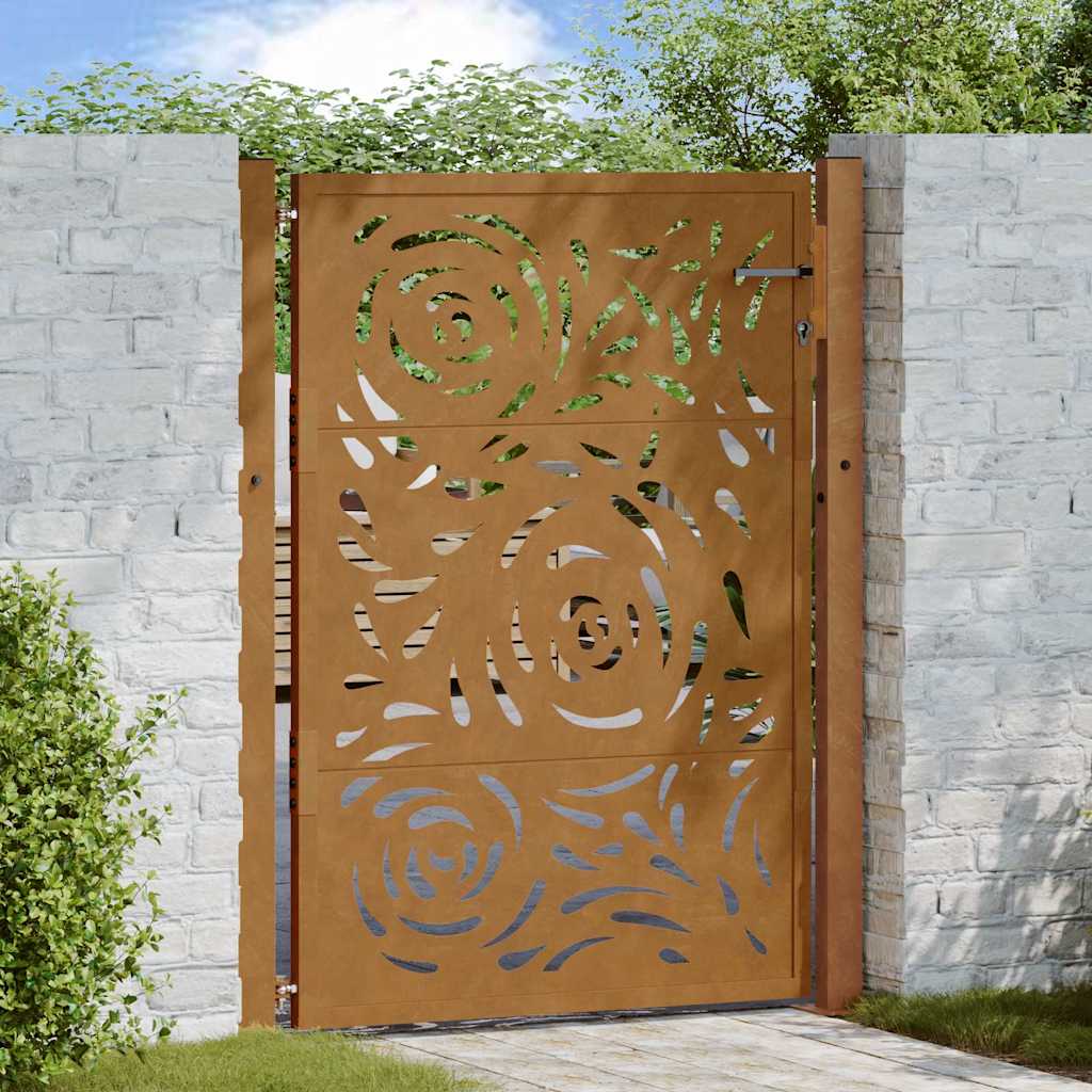 Garden Gate 100x125 cm Weathering Steel Flame Design