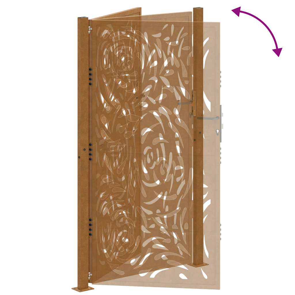 Garden Gate 100x175 cm Weathering Steel Flame Design