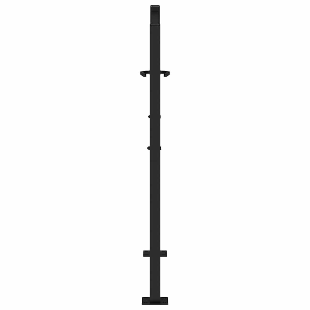 vidaXL Garden Gate Black 105x106 cm Steel Cross Design