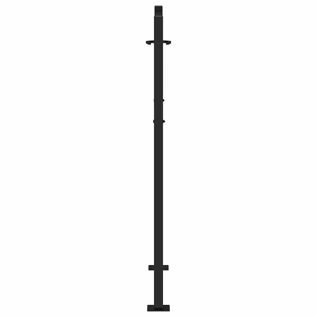 vidaXL Garden Gate Black 105x130 cm Steel Cross Design