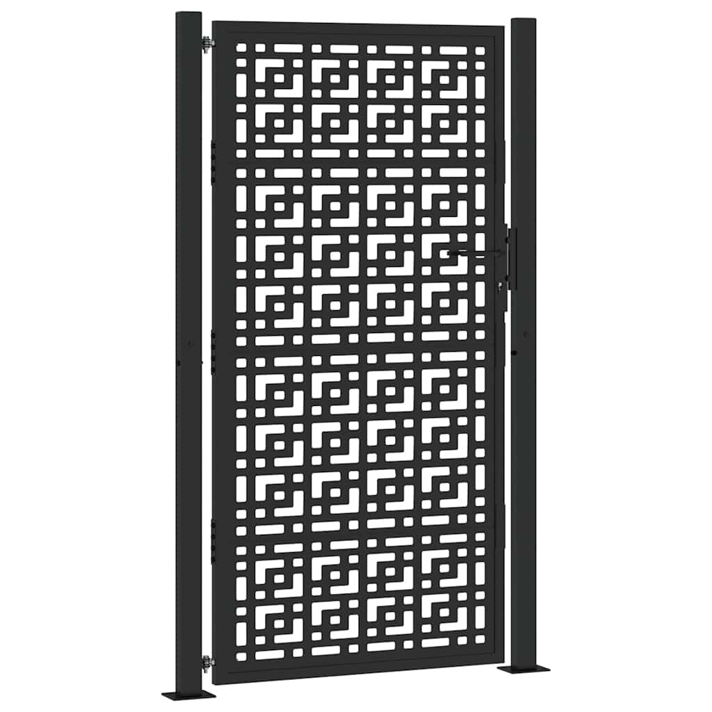 Garden Gate Black 100x175 cm Steel Cross Design